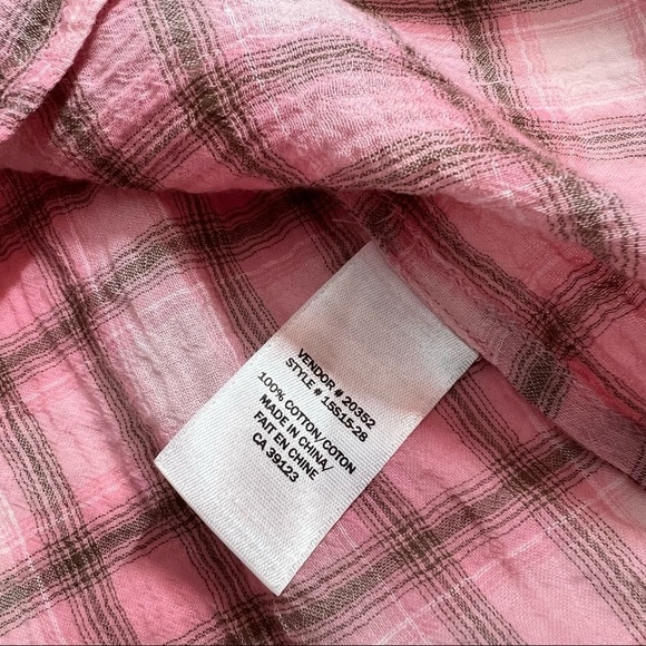 northern Reflections Pink Plaid Long Sleeve Tailored Blouse Size XL - Picture 10 of 11